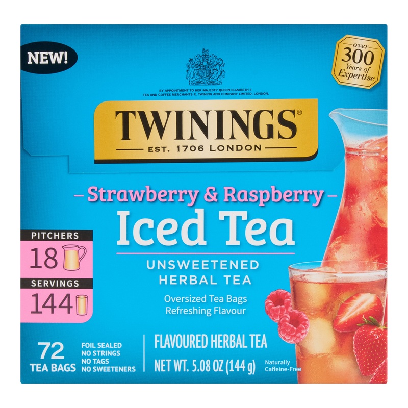 Twinings Strawberry and Raspberry Iced Tea Sachets 72 Count