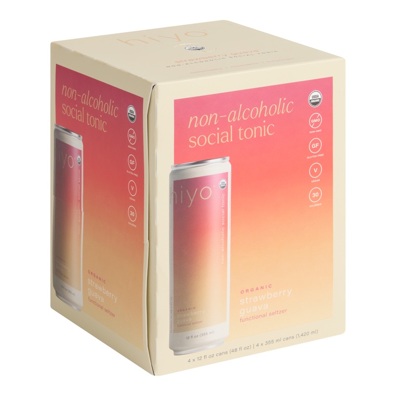 Hiyo Strawberry Guava Non-Alcoholic Social Tonic 4 Pack