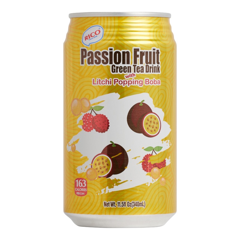 Rico Passion Fruit Popping Boba Green Tea Set of 3