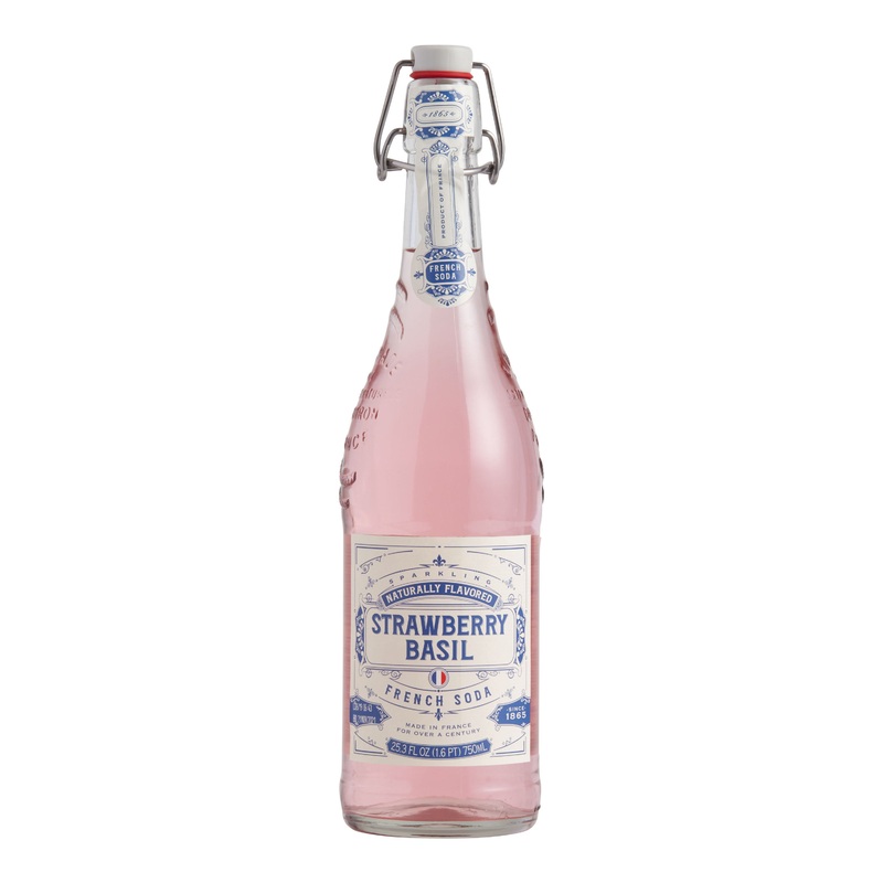 Sparkling Strawberry Basil French Soda