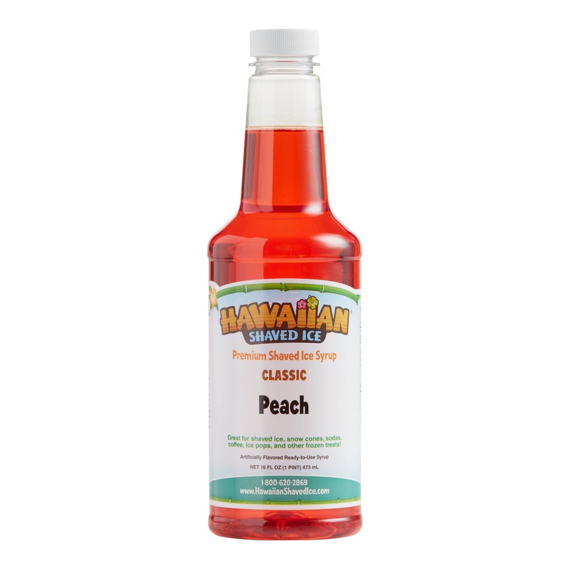 Hawaiian Shaved Ice Peach Premium Syrup