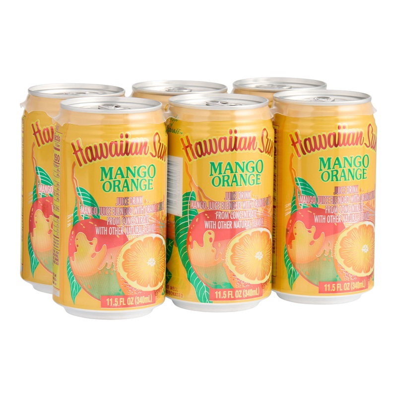 Hawaiian Sun Mango Orange Juice Drink 6 Pack