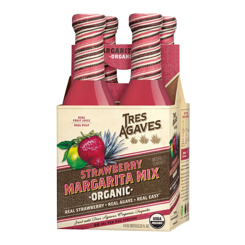 Tres Agaves Organic Strawberry Margarita Mix 4 Pack