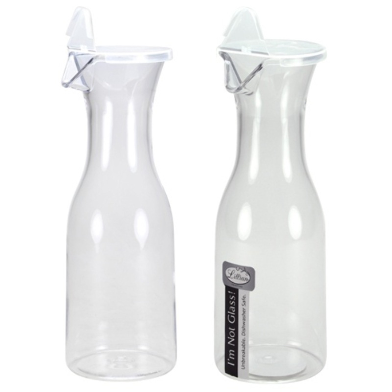 Acrylic Carafe Jars – Clear, with Lid, 40 oz