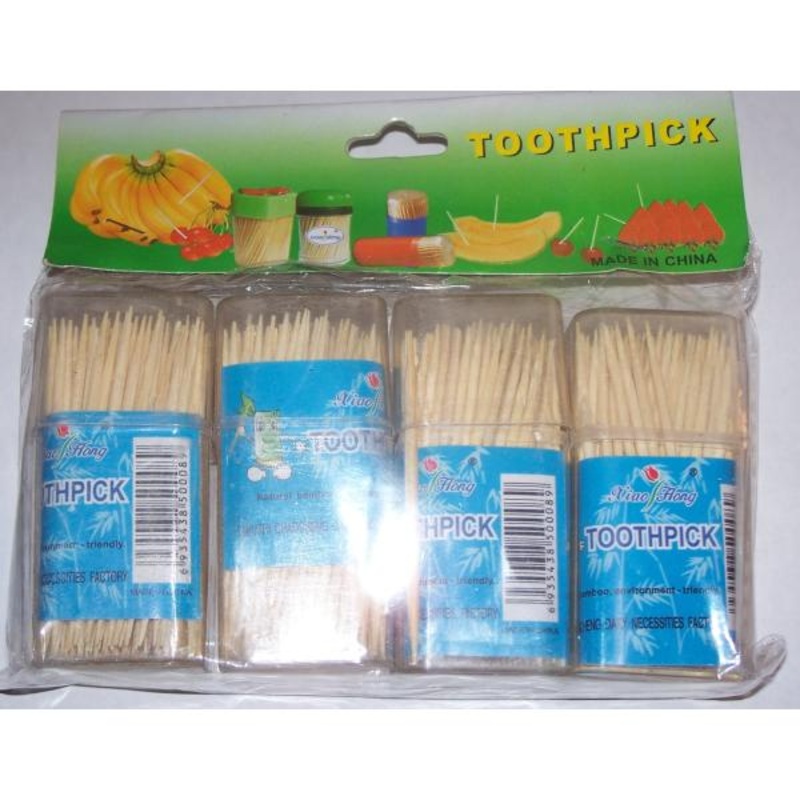 Bamboo Toothpicks, 4 Pack