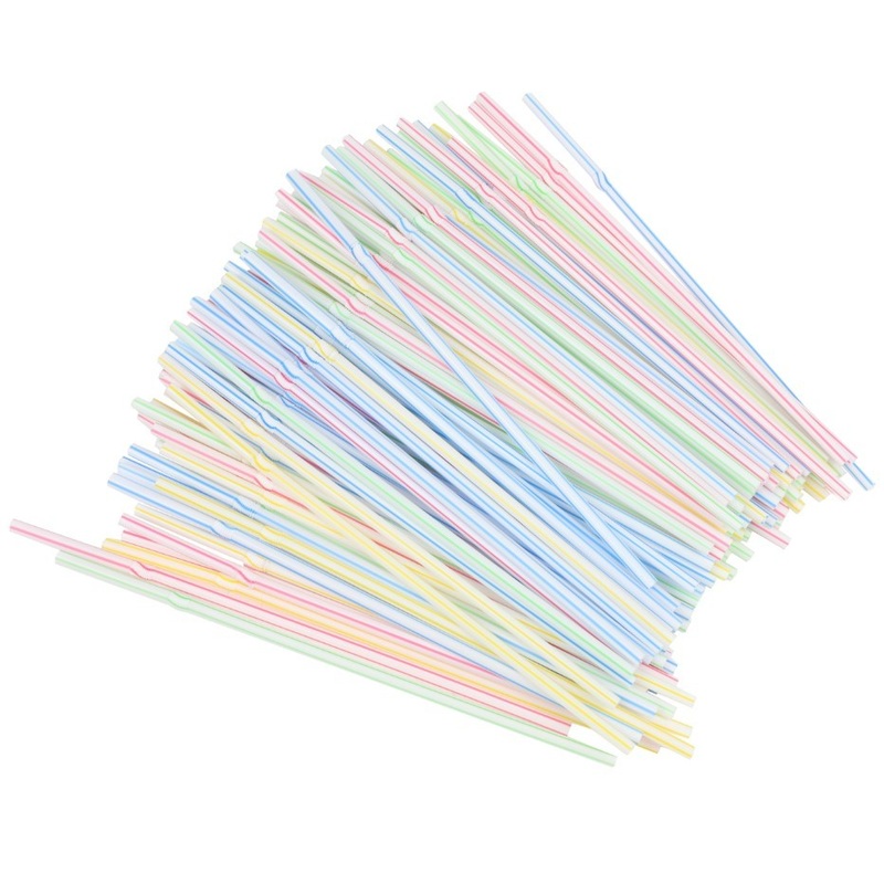 Flexible Plastic Straws – 100 Pack