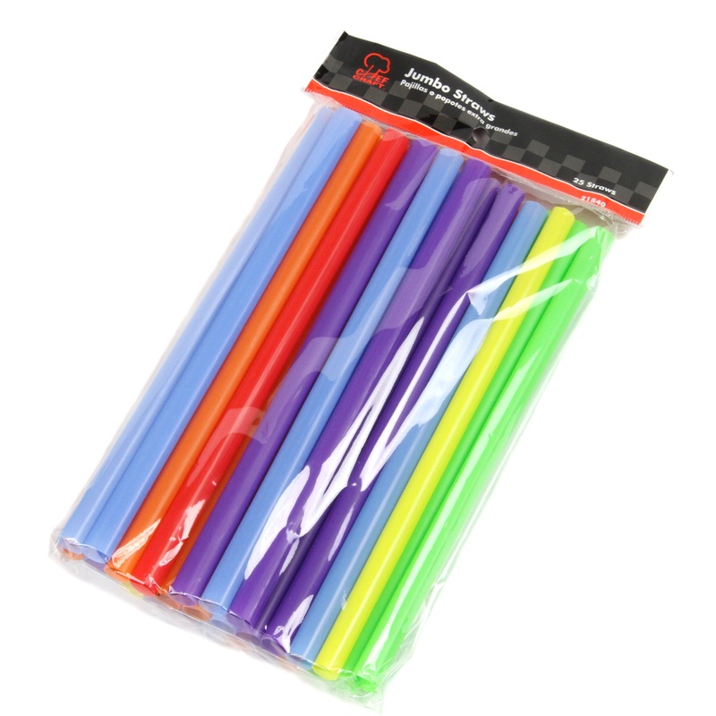Jumbo Straws – 25 Pack, Assorted Colors
