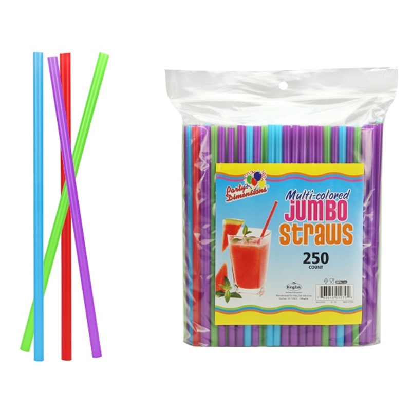 Jumbo Straws – Multi-Colored, 250-Packs