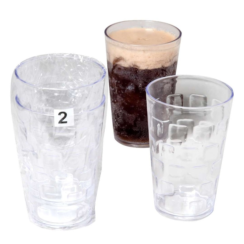 Plastic Tumblers – Clear, 18 oz, 2 Pack, Glass-Look