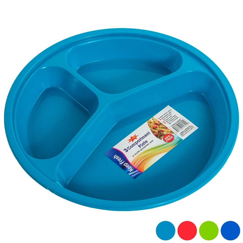 3 Compartment Plates – 2 Pack