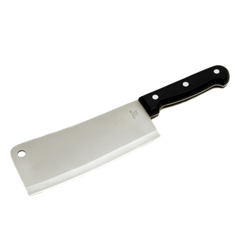 7″ Stainless Steel Cleaver – Black Handle