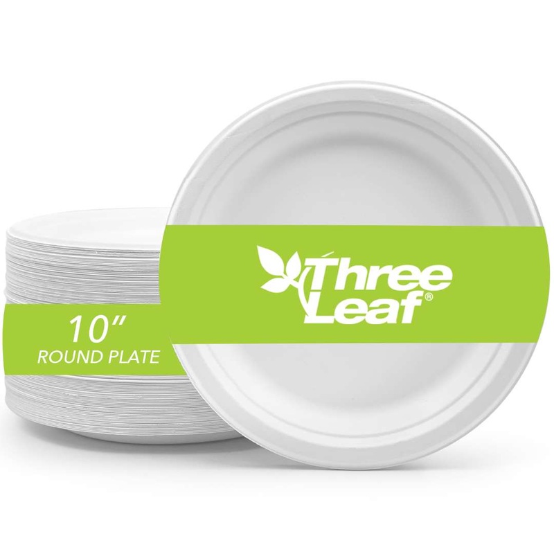 9″ Disposable Round Plates – Bagasse, 125 Pack