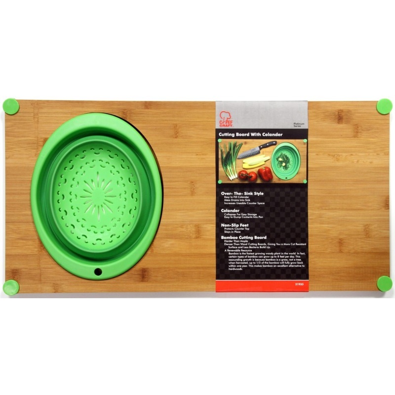 Bamboo Cutting Boards – Collapsible Colander, Over the Sink