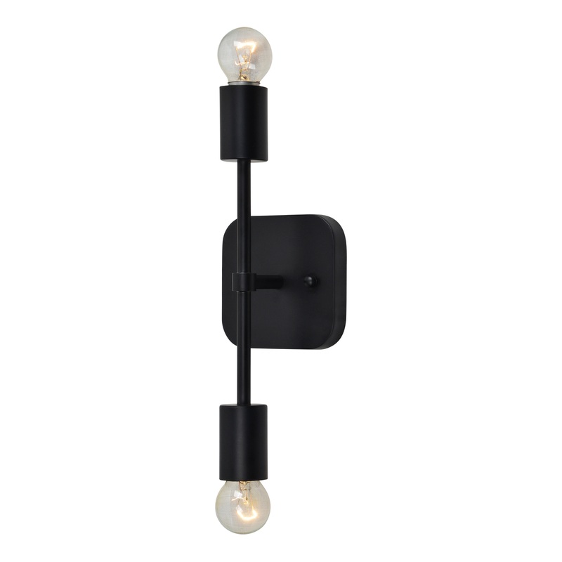 Black Iron Dual Bulb Wall Sconce