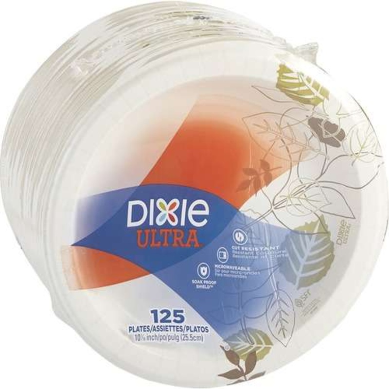 Dixie Ultra Paper Plates – Heavyweight Paper, 10″, Moisture Resistant