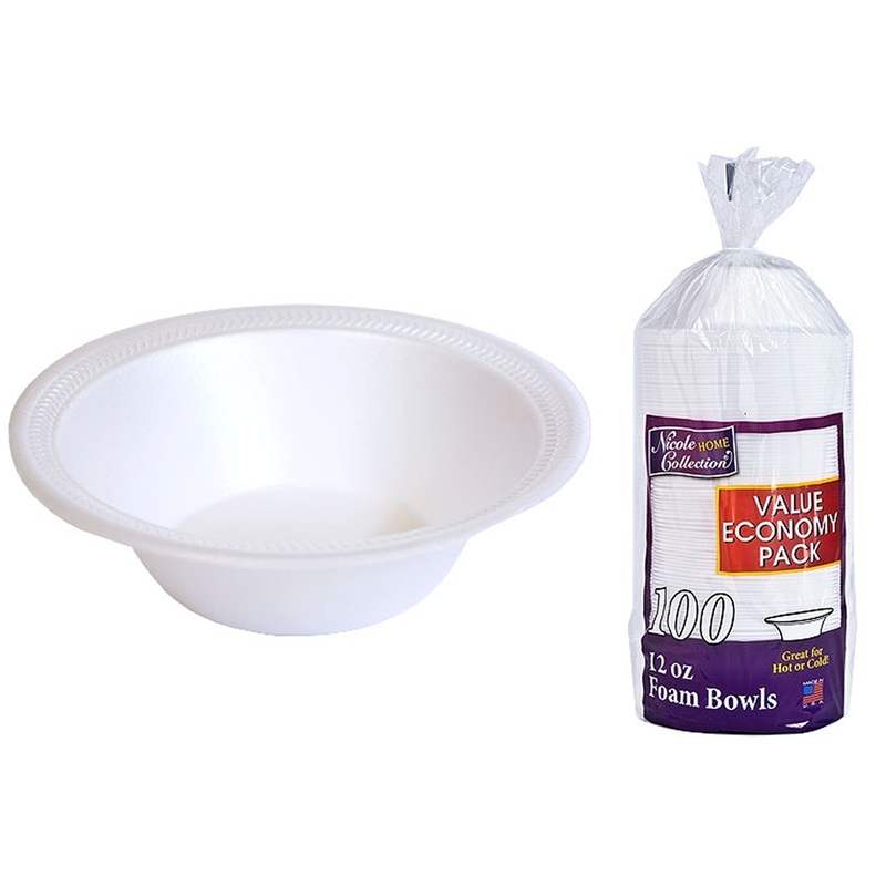 Foam Bowls – 12″, 100 Packs