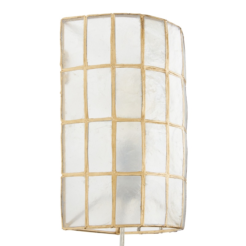 Gold Capiz Cylinder Wall Sconce
