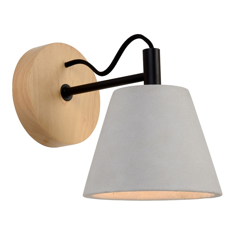 Hayes Wood And Concrete Wall Sconce