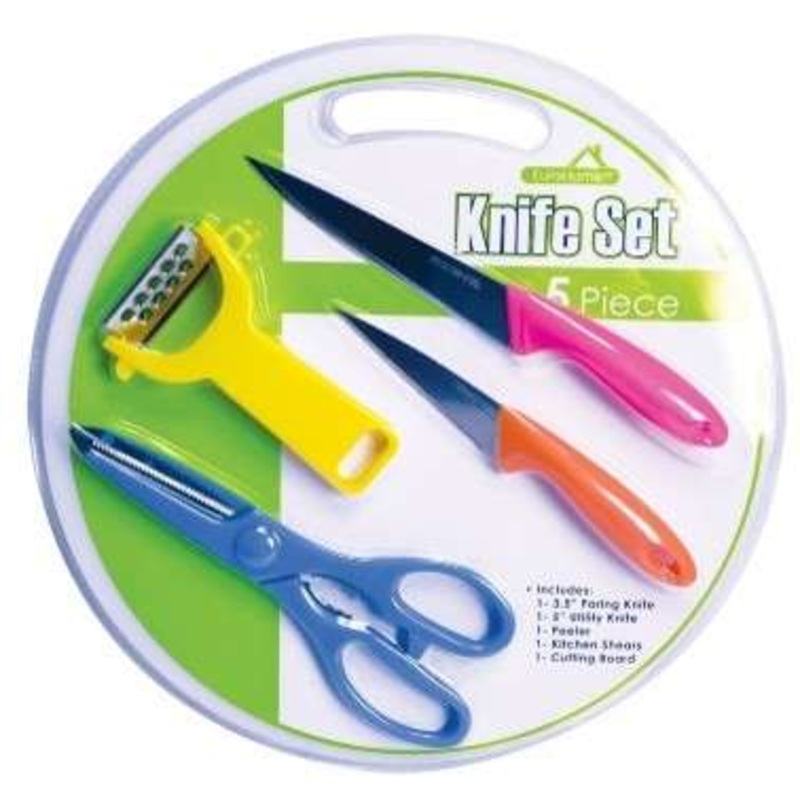Knife Set with Cutting Board, 5-Piece