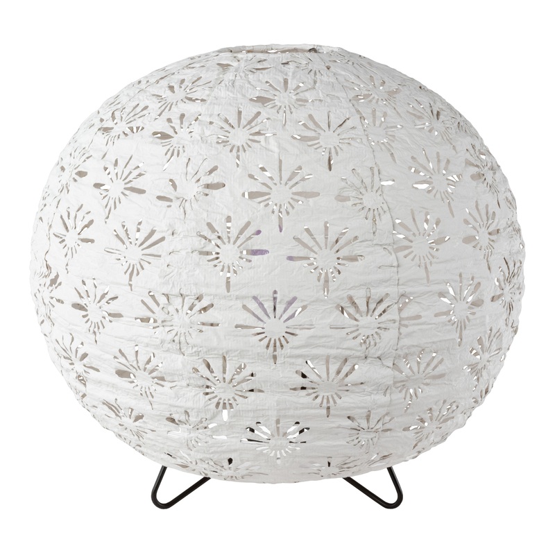 Neysa White Laser Cut Fabric Globe Accent Lamp