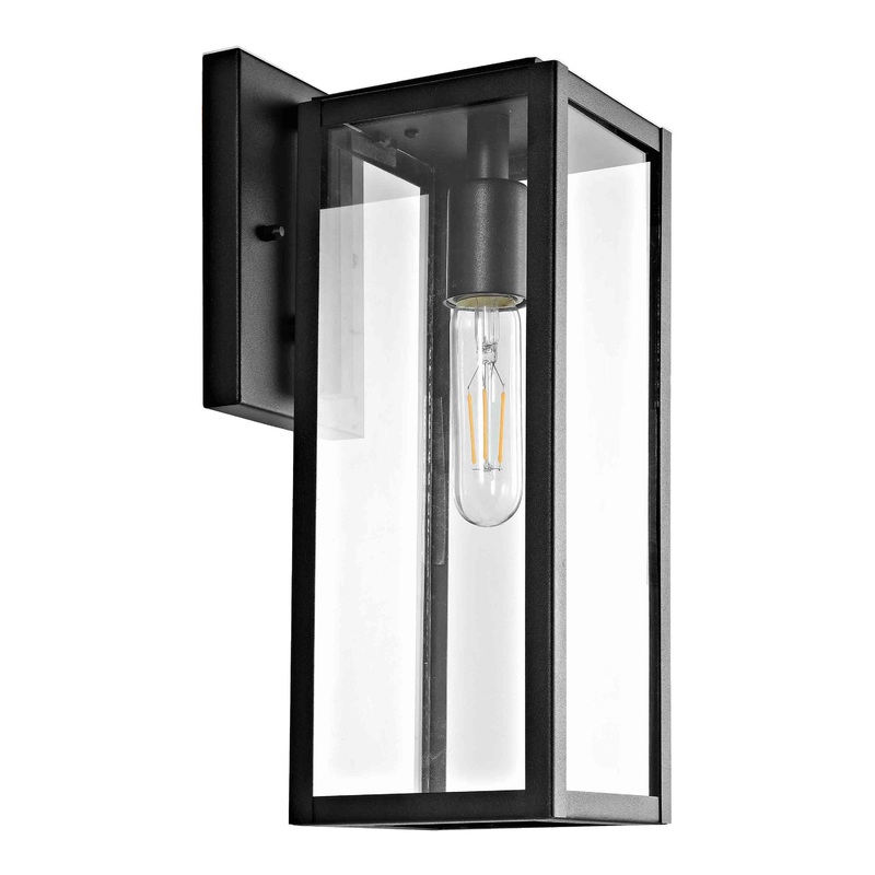 Norsan Black Metal And Glass Outdoor Wall Sconce