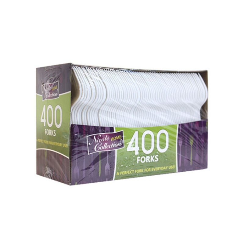 Plastic Forks – White, 400 Pack