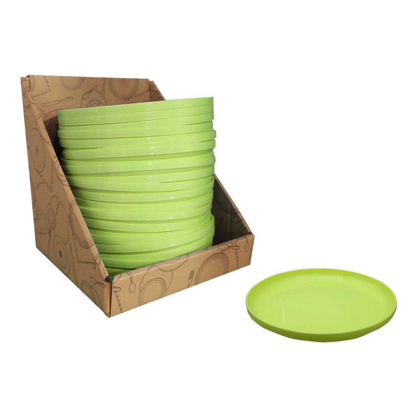 Plastic Round Plates – Green, 7.4″