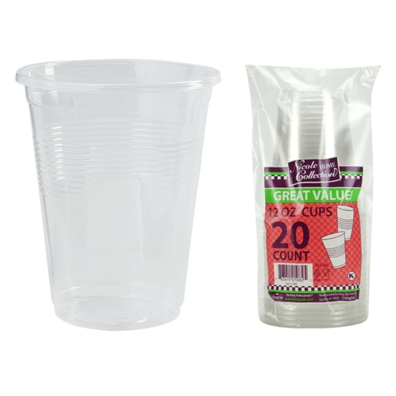 Plastic Soft Cups – Clear, 12 oz, 20 Pack