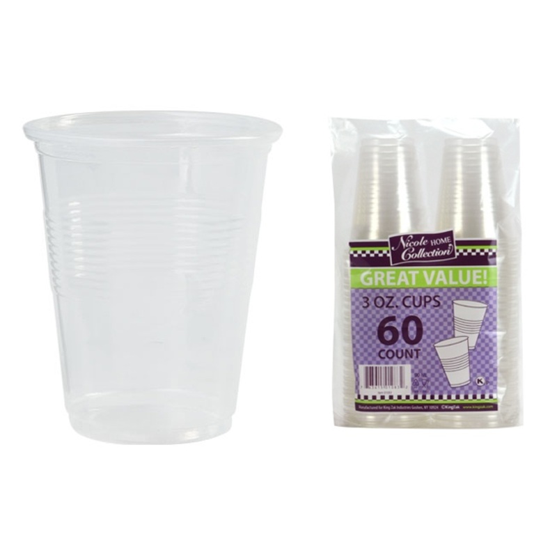 Plastic Soft Cups – Clear, 3 oz, 60 Pack