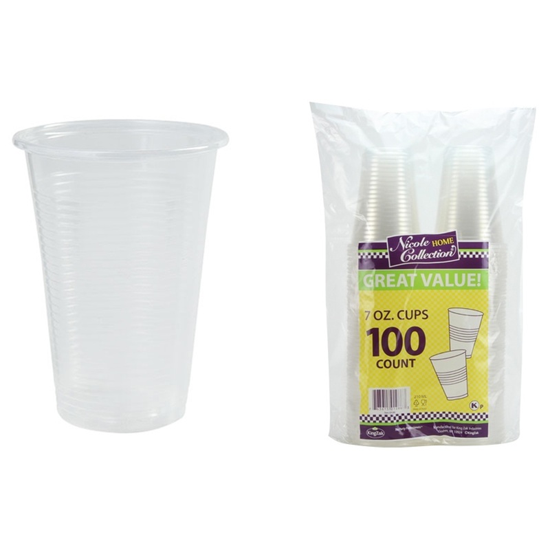Plastic Soft Cups – Clear, 7 oz, 100 Pack