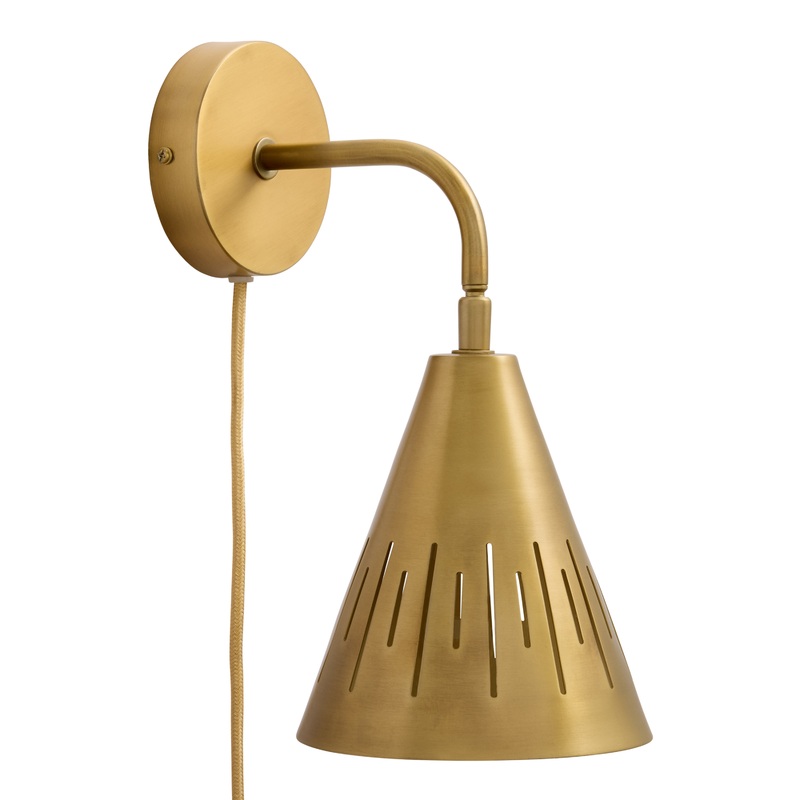 Rima Brass Cutout Geo Cone Adjustable Wall Sconce