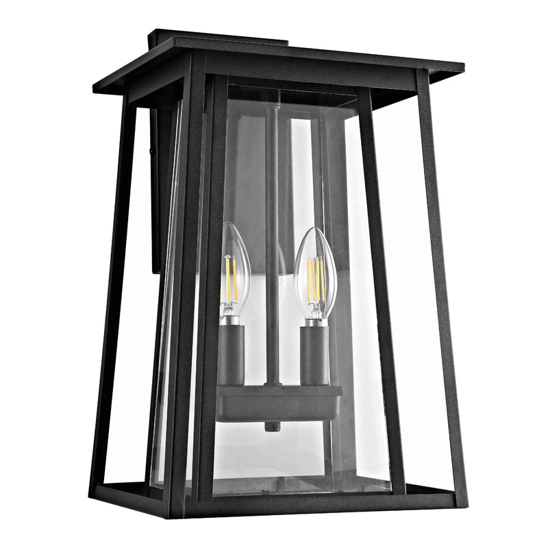 Velza Black Metal 2 Light Outdoor Wall Sconce