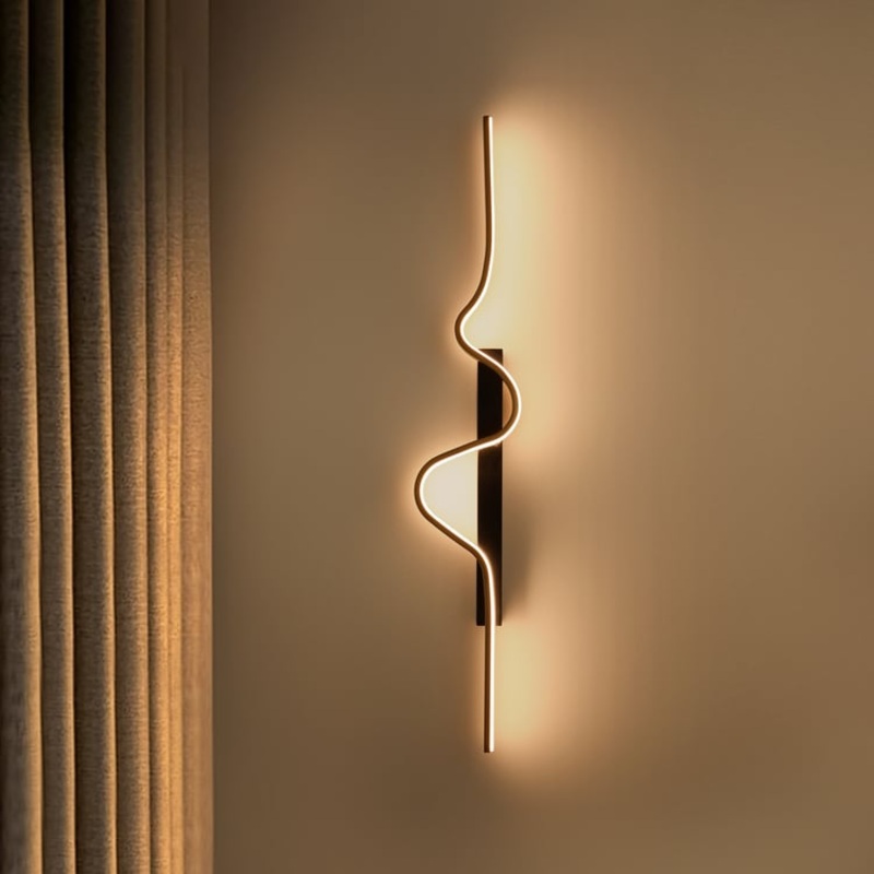 39.4″ Black and Gold Tri-color LED Wall SconceLighting