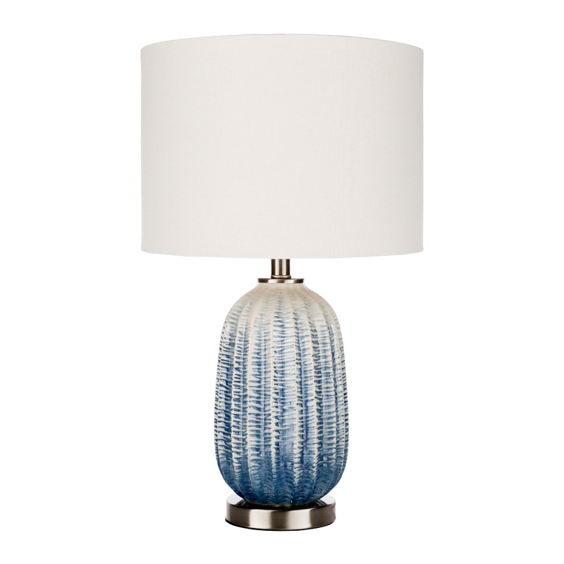 Adler Blue And White Textured Ceramic Table Lamp
