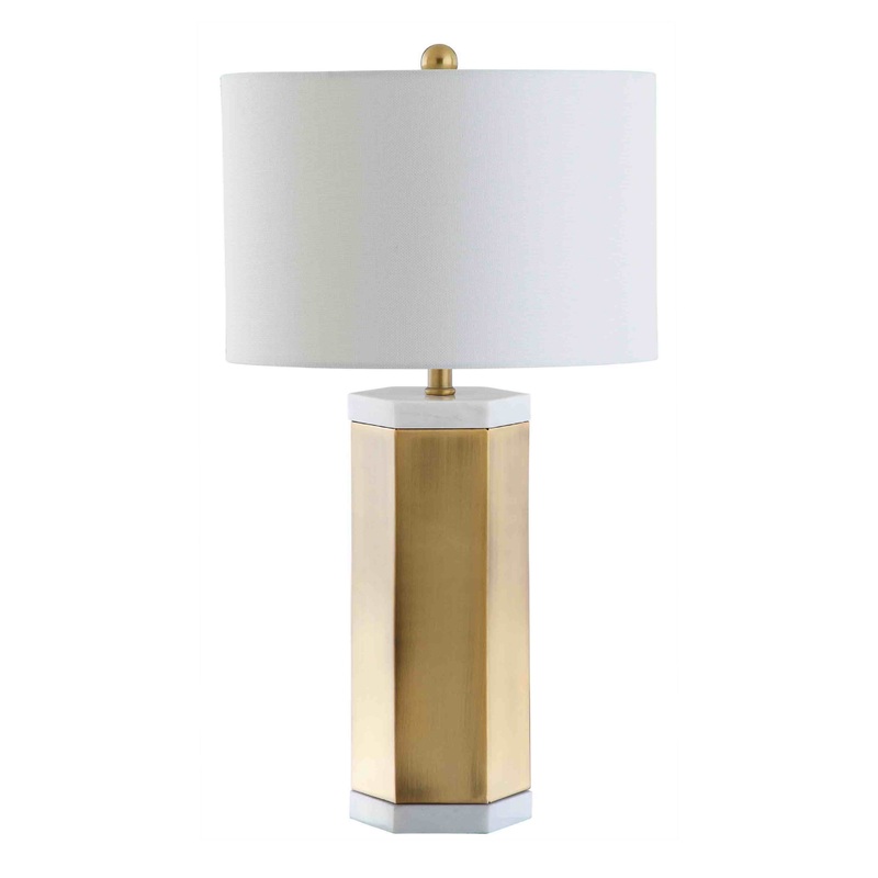 Alya Gold Hexagonal Table Lamps Set Of 2