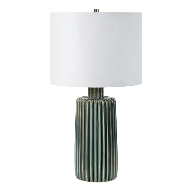 Anta Olive Green Ceramic Fluted Table Lamp
