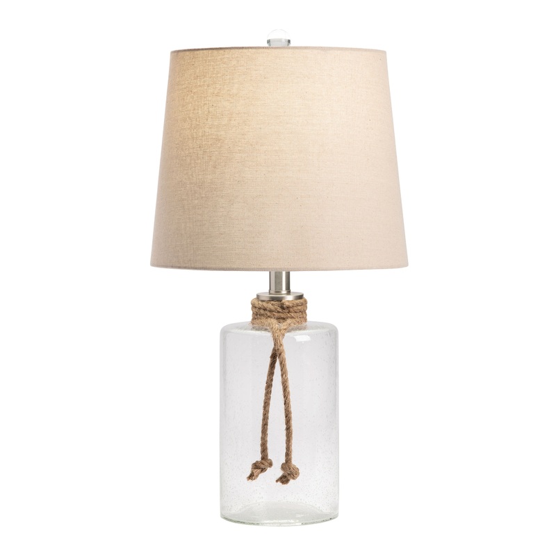 Avoca Glass Jug And Rope Table Lamp