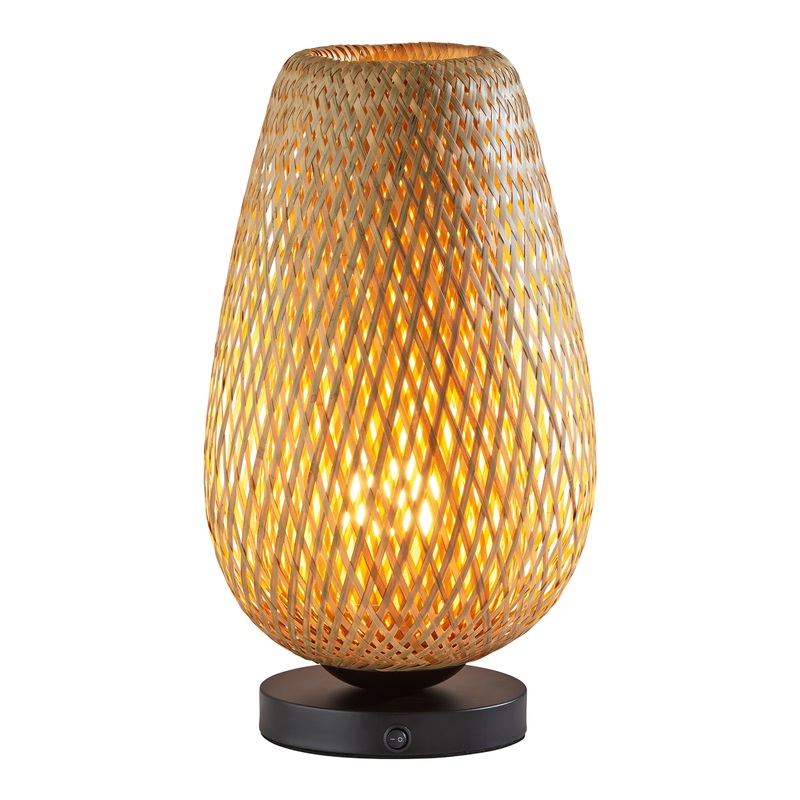 Castine Black Metal And Bamboo Accent Lamp