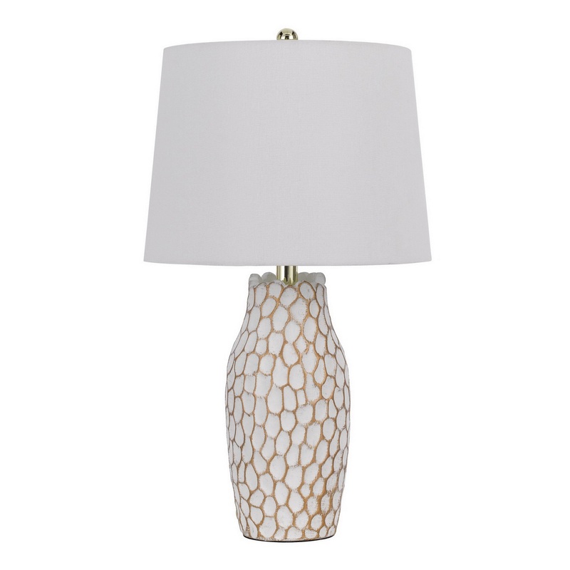 Collins White Textured Ceramic Table Lamp Set Of 2