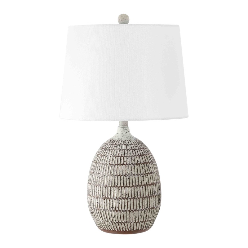 Dewlen Brown and White Textured Table Lamp