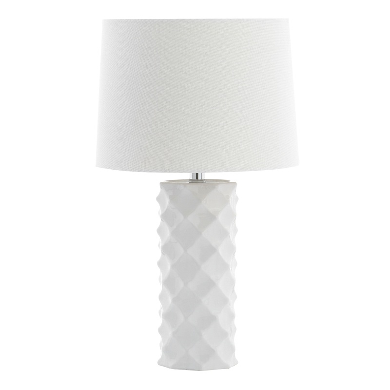 Dominic White Sculpted Ceramic Table Lamp