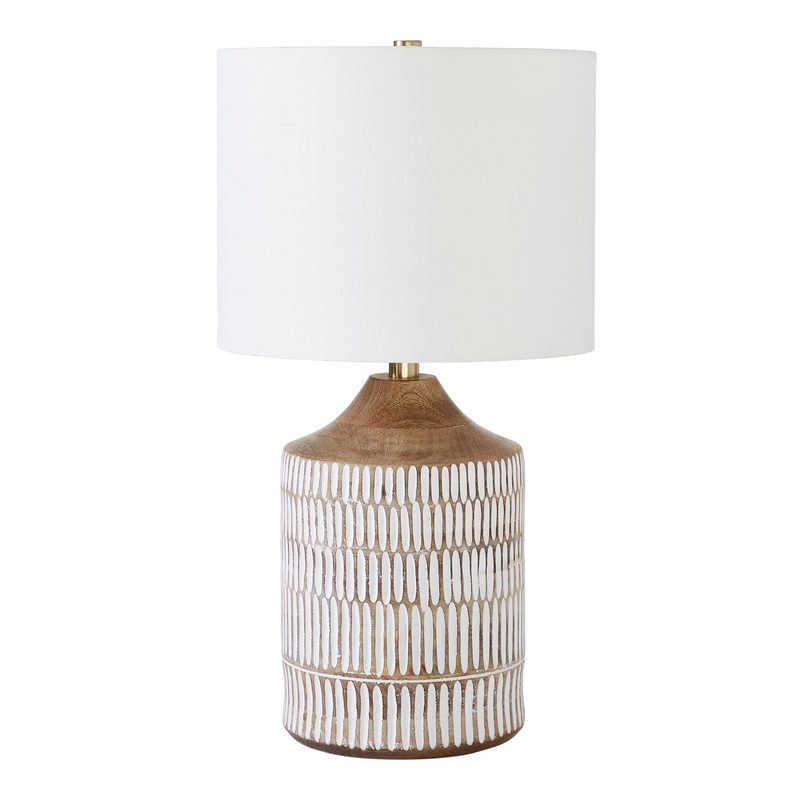 Felix Whitewash Mango Wood Dash Table Lamp