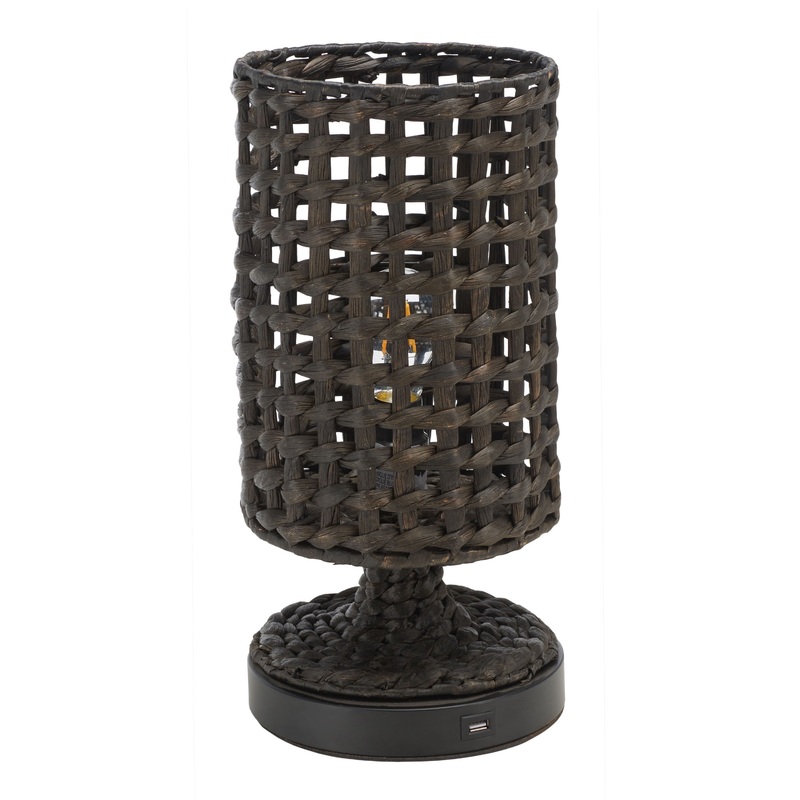 Gaia Water Hyacinth Accent Lamp with USB Port