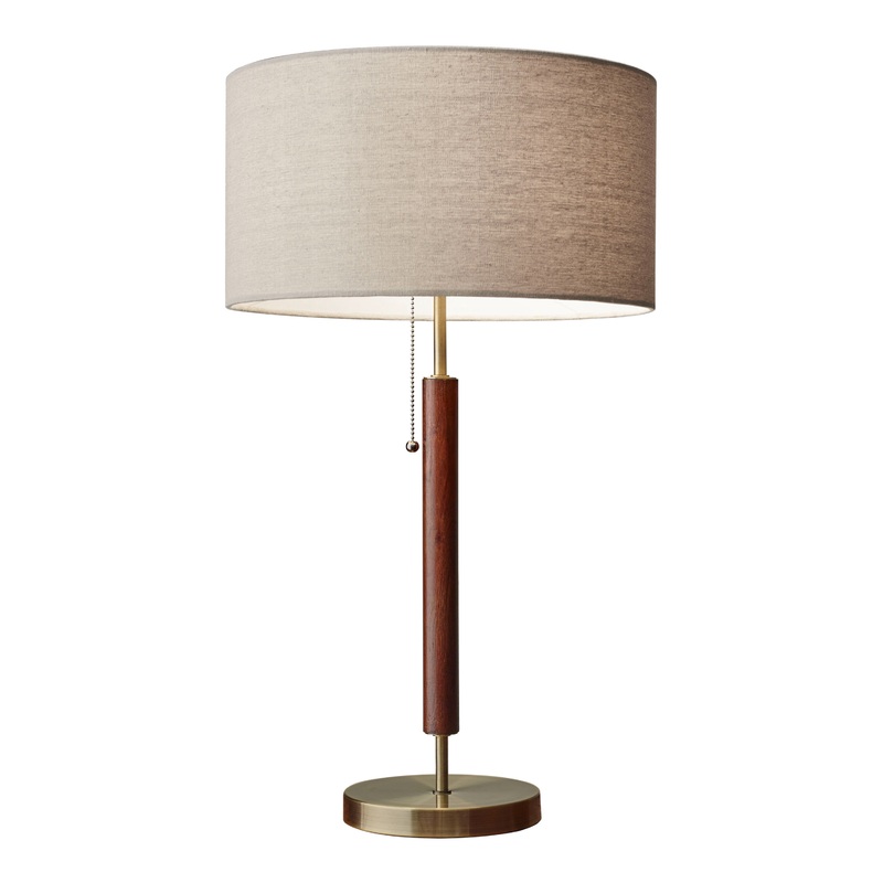 Hamilton Wood And Antique Brass Table Lamp