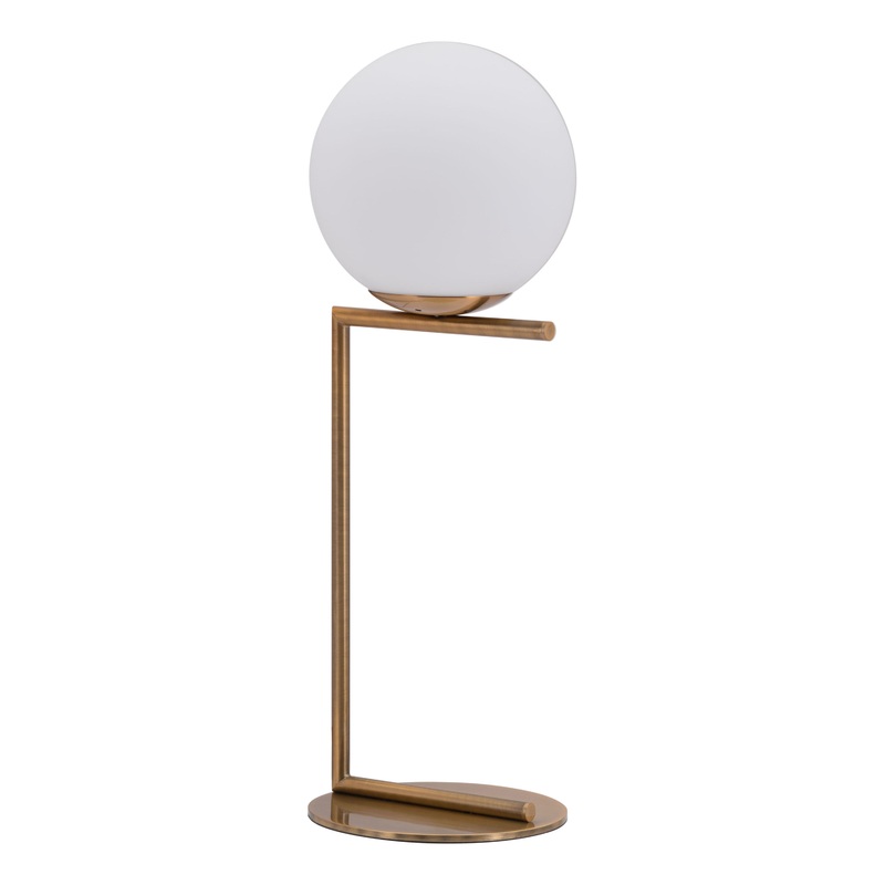 Hudson Brass And Frosted Glass Sphere Table Lamp