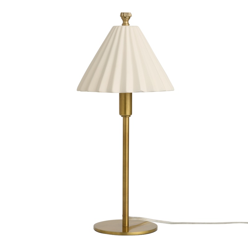 Ivy Antique Brass and Ivory Ceramic Empire Shade Table Lamp