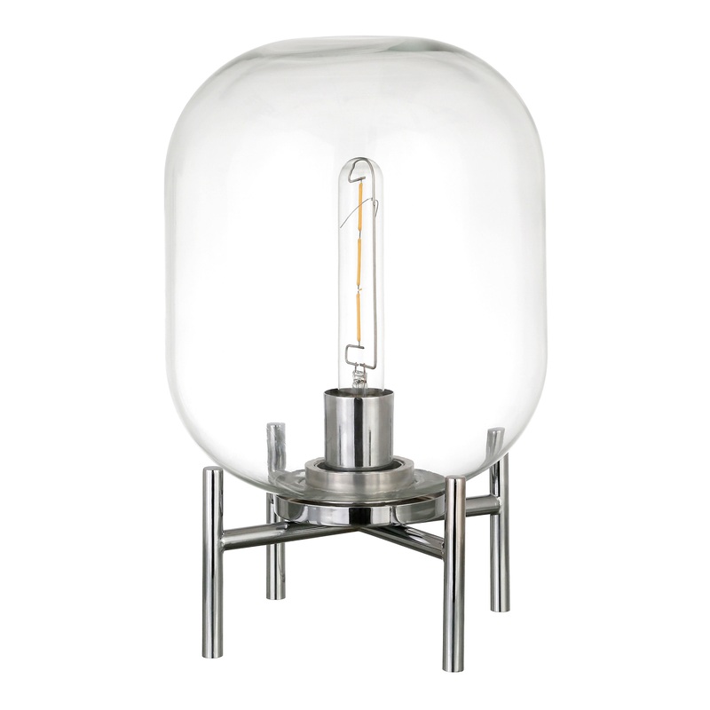 Kari Clear Glass Cylinder and Metal Accent Lamp