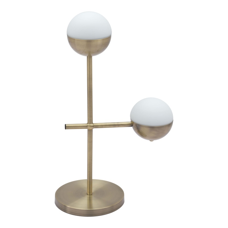 Lowell Brushed Brass And Frosted Glass Table Lamp