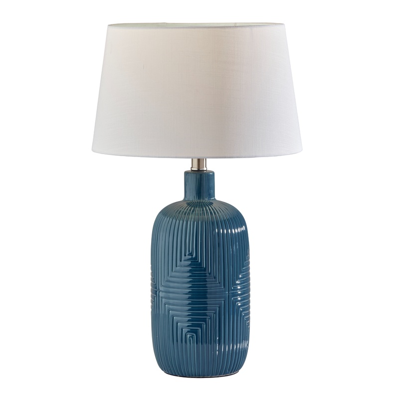 Maisie Turquoise Diamond Ceramic Table Lamps Set Of 2