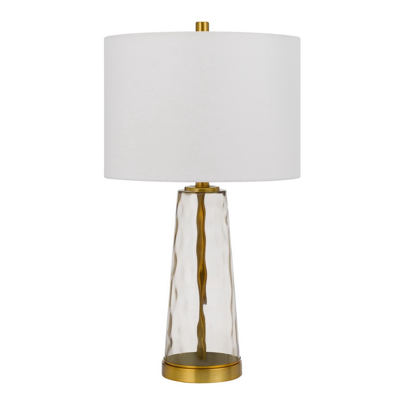 Morley Glass And Antique Brass Ripple Table Lamp 2 Piece Set